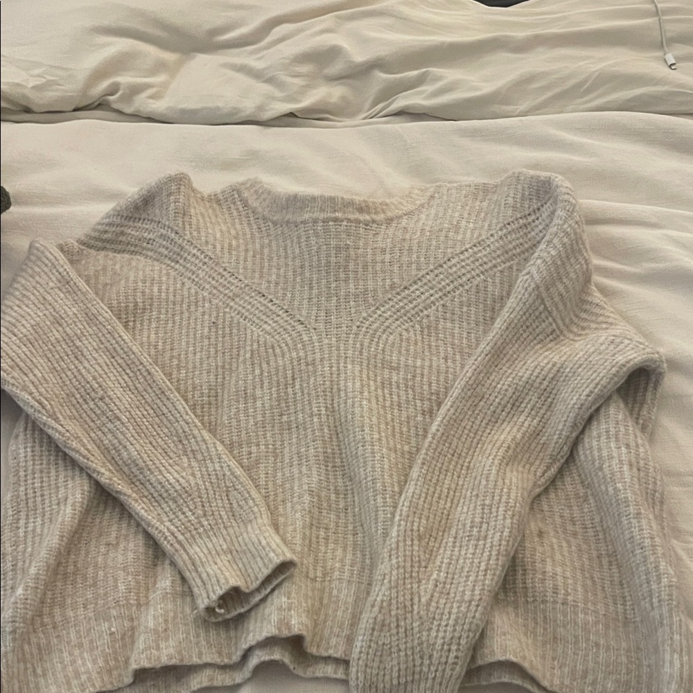 Madewell Women's Cream Ribbed Sweater
